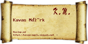 Kavas Márk névjegykártya