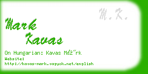 mark kavas business card